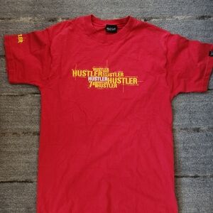 Hustler Hollywood Red Graphic T-Shirt for Men
